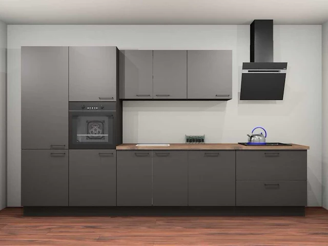 Häcker concept130 - topsoft grafiet - reecht keuken opstelling - afbeelding 1 van  13