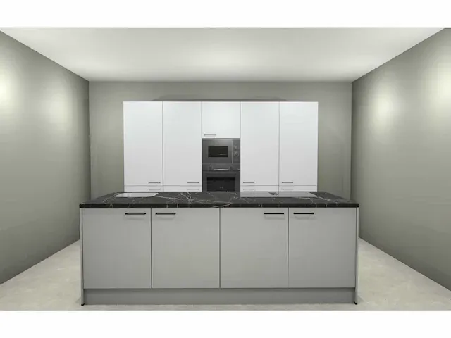 Häcker concept130 - topsoft kristalwit mat - eiland keuken opstelling - afbeelding 1 van  29