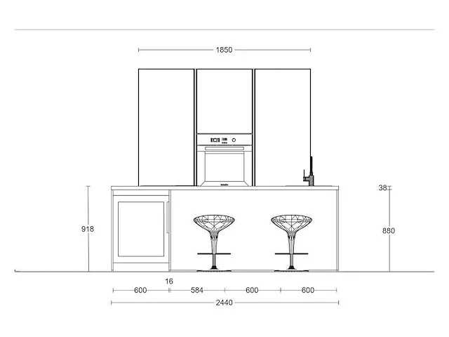Häcker concept130 - topsoft parelgrijs mat - keukenopstelling - afbeelding 4 van  13
