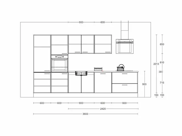 Häcker concept130 - topsoft parelgrijs mat - keukenopstelling - afbeelding 2 van  16