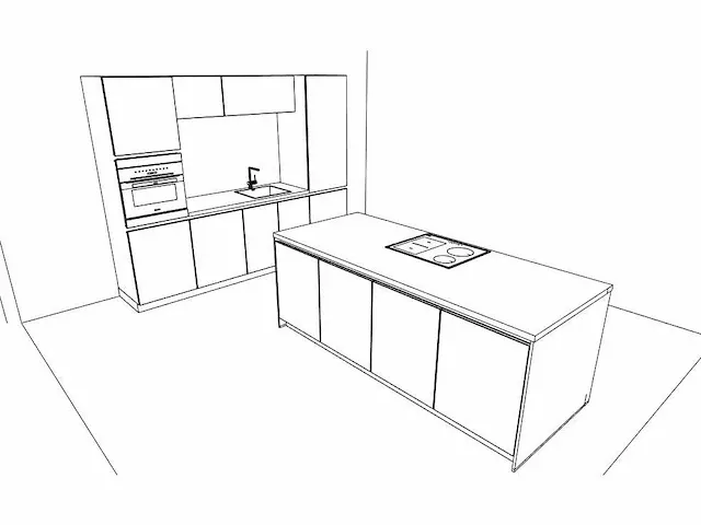 Hacker concept130 - topsoft satijn mat - eiland keuken opstelling - afbeelding 13 van  29