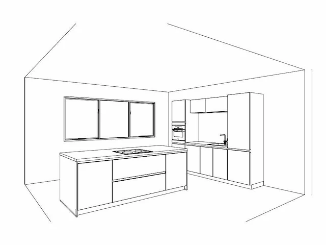 Hacker concept130 - topsoft satijn mat - eiland keuken opstelling - afbeelding 10 van  29