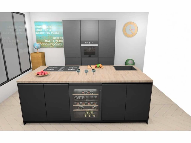 Häcker concept130 - topsoft zwart lak mat eiland - afbeelding 23 van  31