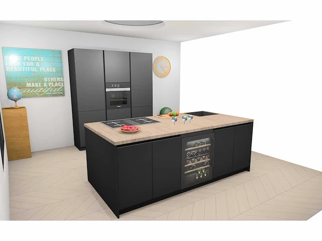 Häcker concept130 - topsoft zwart lak mat eiland - afbeelding 28 van  31