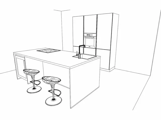 Häcker concept130 - topsoft zwart mat - eiland keuken opstelling - afbeelding 3 van  21