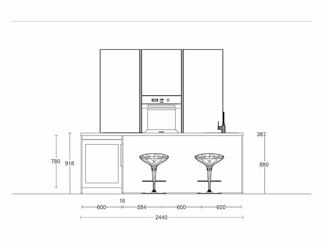 Häcker concept130 - topsoft zwart mat - eiland keuken opstelling - afbeelding 5 van  21