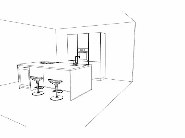 Häcker concept130 - topsoft zwart mat - eiland keuken opstelling - afbeelding 20 van  21