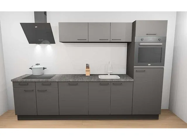 Häcker concept130 - uno grafiet - keukenopstelling - afbeelding 1 van  17