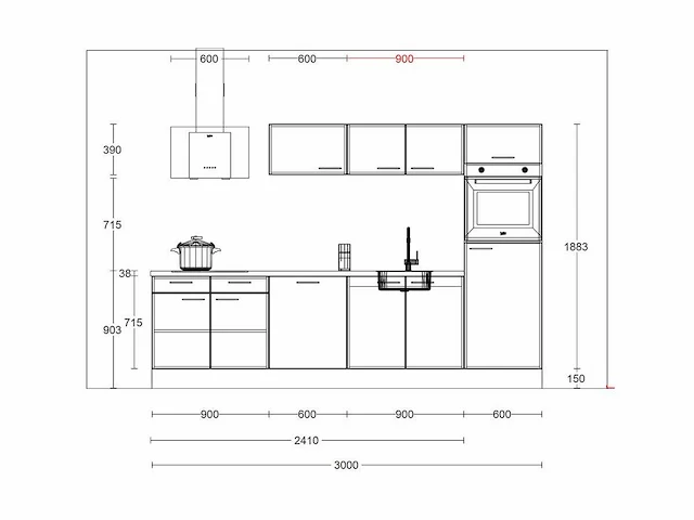 Häcker concept130 - uno grafiet mat - keukenopstelling - afbeelding 2 van  20