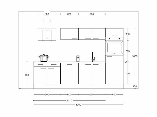 Häcker concept130 - uno kashmir - rechte keuken opstelling - afbeelding 11 van  15