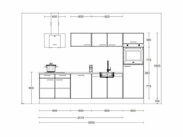 Häcker concept130 - uno kashmir - rechte keuken opstelling - afbeelding 12 van  15
