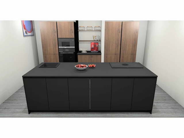 Häcker concept130 bali notenhout topsoft mat lak zwart - keukenopstelling - afbeelding 1 van  38