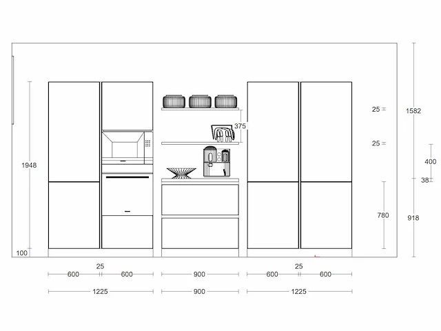 Häcker concept130 bali notenhout topsoft mat lak zwart - keukenopstelling - afbeelding 17 van  38