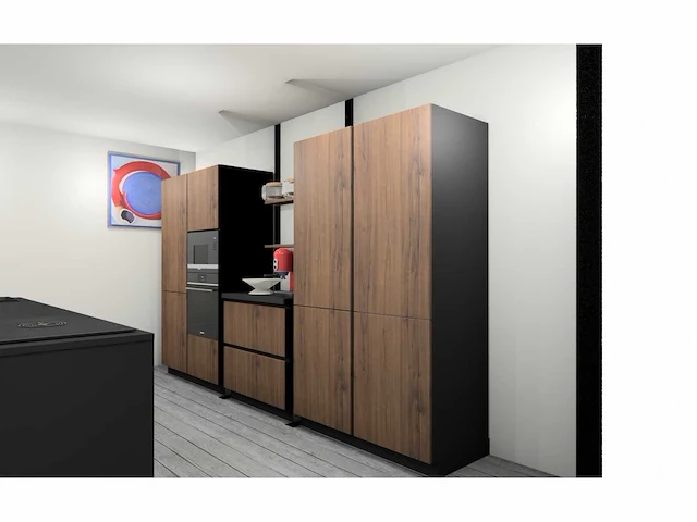 Häcker concept130 bali notenhout topsoft mat lak zwart - keukenopstelling - afbeelding 23 van  38