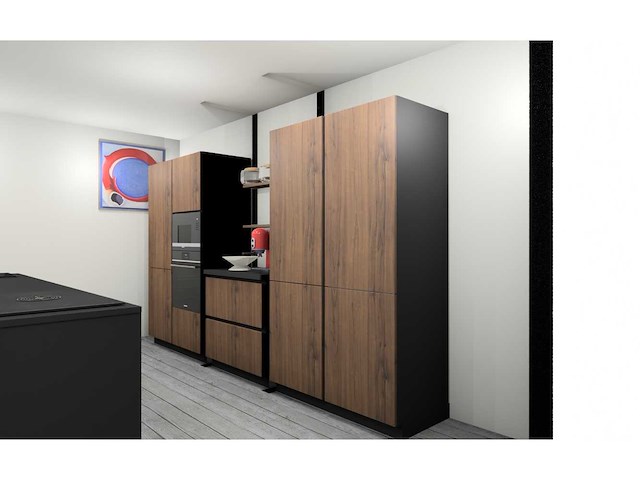 Häcker concept130 bali notenhout topsoft mat lak zwart eiland keuken - afbeelding 34 van  39