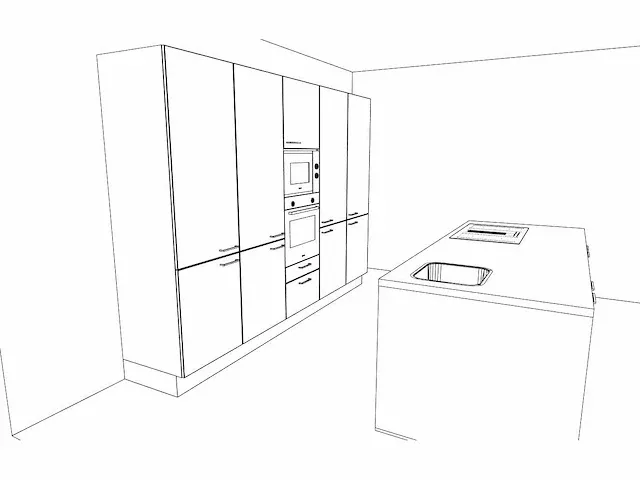 Hacker concept130 topsoft kristalwit mat - eiland keuken opstelling - afbeelding 17 van  29