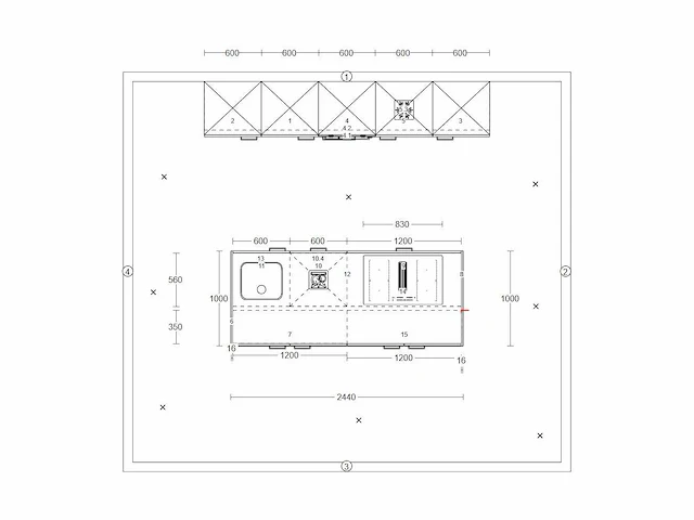 Hacker concept130 topsoft kristalwit mat - eiland keuken opstelling - afbeelding 10 van  29