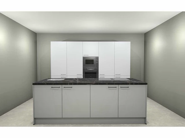 Hacker concept130 topsoft kristalwit mat - eiland keuken opstelling - afbeelding 1 van  29