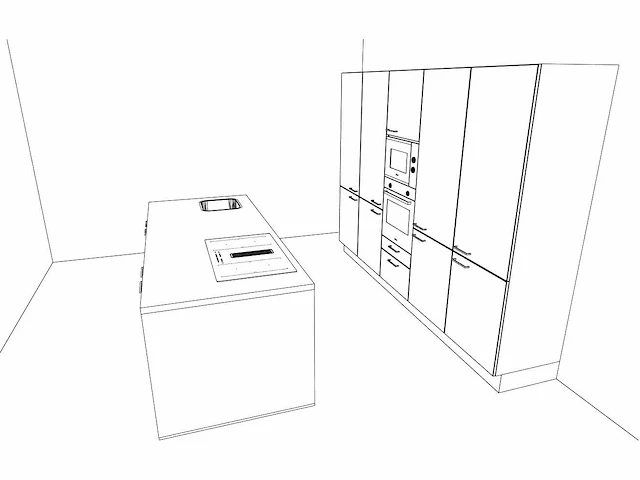 Hacker concept130 topsoft kristalwit mat - eiland keuken opstelling - afbeelding 13 van  29