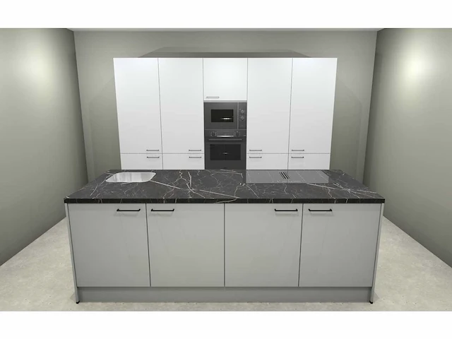 Hacker concept130 topsoft kristalwit mat - eiland keuken opstelling - afbeelding 12 van  29