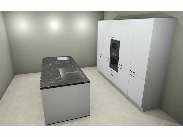 Hacker concept130 topsoft kristalwit mat - eiland keuken opstelling - afbeelding 24 van  29