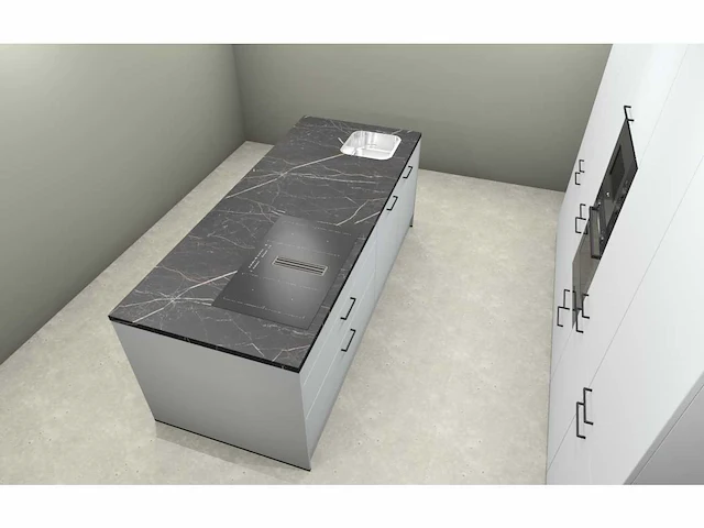 Hacker concept130 topsoft kristalwit mat - eiland keuken opstelling - afbeelding 26 van  29