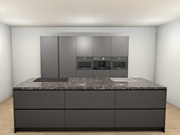 Häcker concept130 topsoft mat lak grafiet eiland keuken - afbeelding 1 van  33