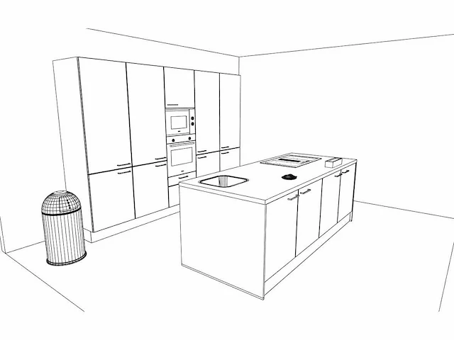 Häcker concept130 topsoft mat zwart eiland keukenopstelling - afbeelding 16 van  31