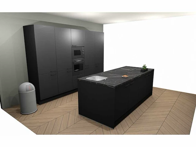 Häcker concept130 topsoft mat zwart eiland keukenopstelling - afbeelding 23 van  31