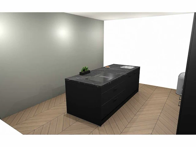 Häcker concept130 topsoft mat zwart eiland keukenopstelling - afbeelding 26 van  31