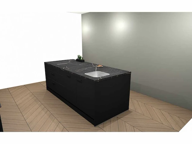 Häcker concept130 topsoft mat zwart eiland keukenopstelling - afbeelding 27 van  31