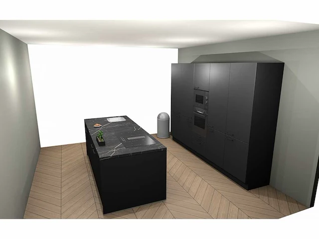 Häcker concept130 topsoft mat zwart eiland keukenopstelling - afbeelding 28 van  31