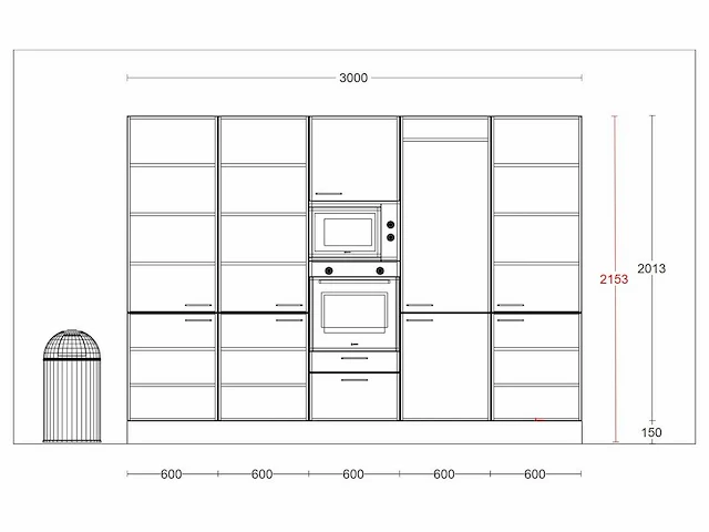 Häcker concept130 topsoft mat zwart eiland keukenopstelling - afbeelding 30 van  31