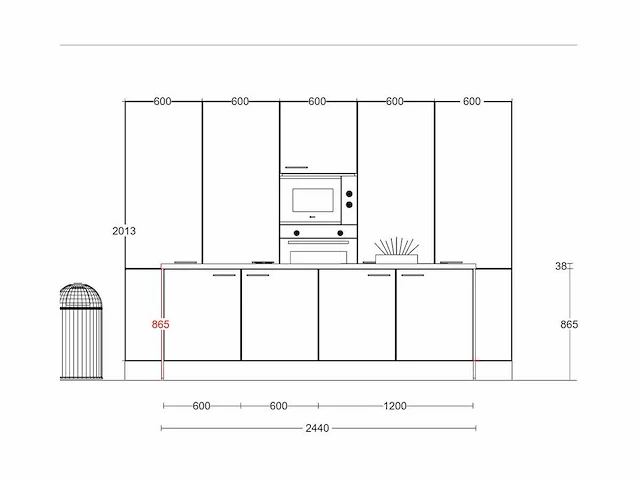 Häcker concept130 topsoft mat zwart eiland keukenopstelling - afbeelding 31 van  31