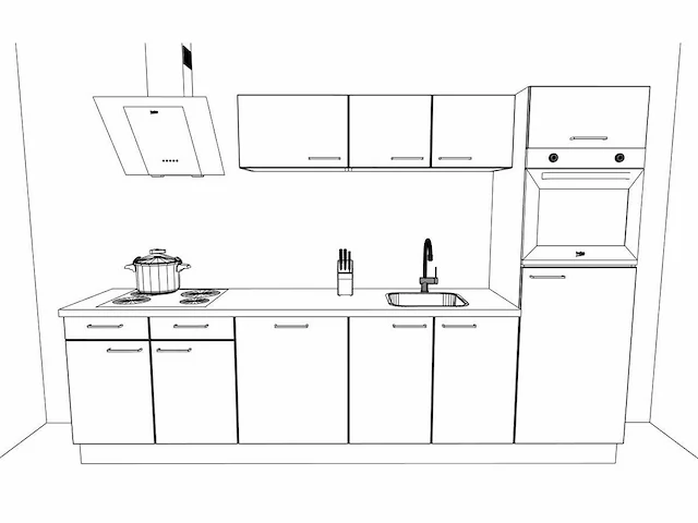 Häcker concept130 uno zwart mat keukenopstelling - afbeelding 8 van  18