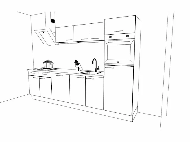 Häcker concept130 uno zwart mat recht keuken - afbeelding 10 van  22
