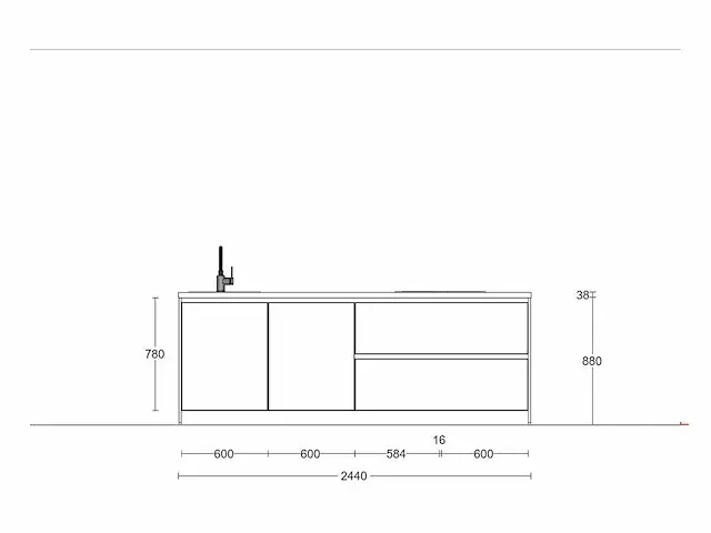 Häcker topsoft parelgrijs mat eiland keuken - afbeelding 2 van  19