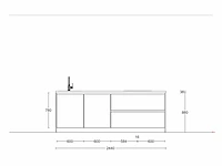 Häcker topsoft parelgrijs mat eiland keuken - afbeelding 2 van  19