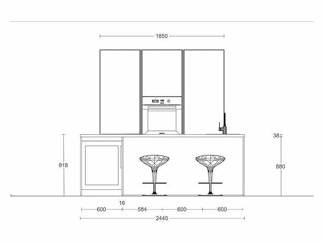 Häcker topsoft parelgrijs mat eiland keuken - afbeelding 4 van  19