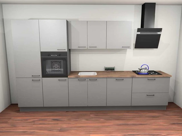 Häcker topsoft parelgrijs recht keuken - afbeelding 1 van  17