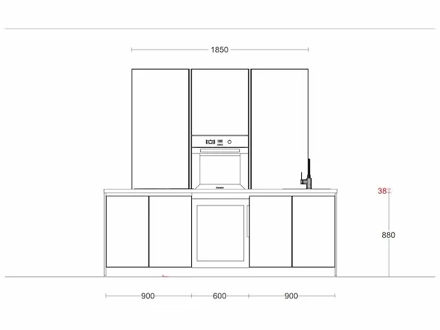 Häcker topsoft satijn mat eiland keuken - afbeelding 5 van  22