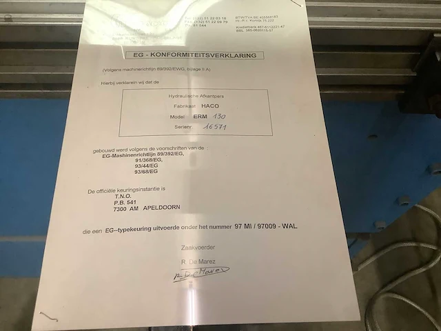 Haco - 1997 - erm 130 - cnc-kantbank - afbeelding 7 van  10