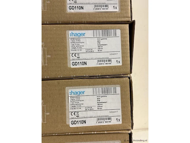Hager gd110n mini gamma 9010 ip30 - 11 dozen - afbeelding 3 van  3