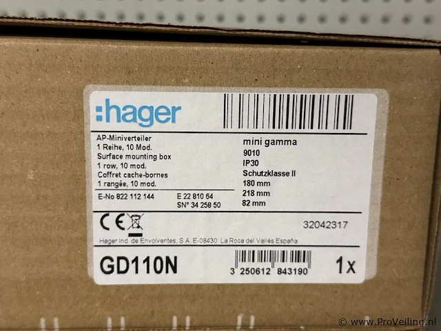 Hager gd110n mini gamma 9010 ip30 - 3 dozen - afbeelding 3 van  3