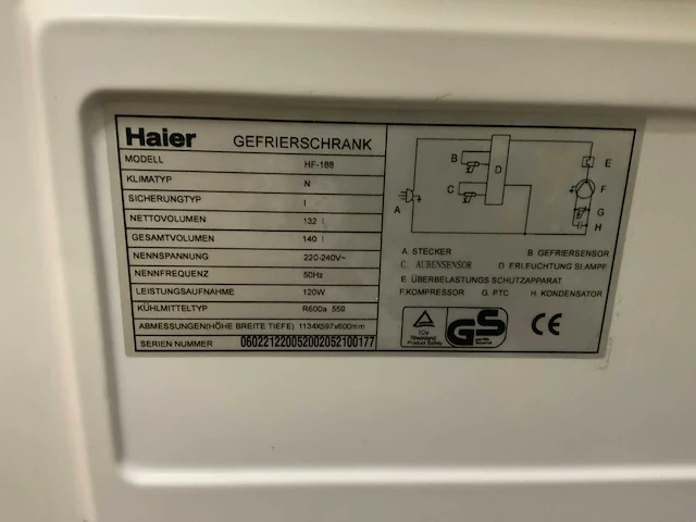 Haier hf-188 vriezer - afbeelding 3 van  4