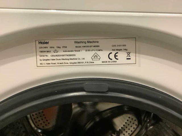 Haier hw100-bp14636n wasmachine - afbeelding 6 van  7