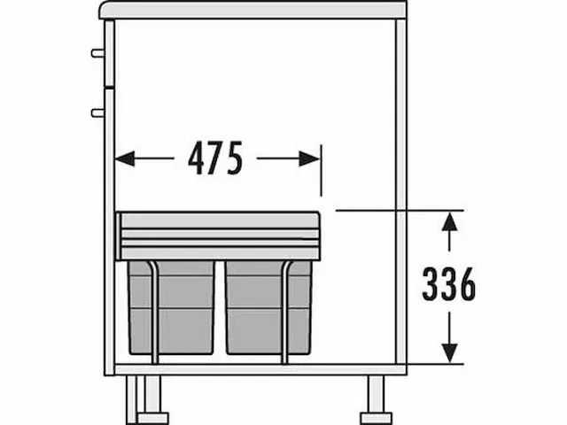 Hailo - tandem r ii - 3642131 - afvalbak - afbeelding 2 van  2