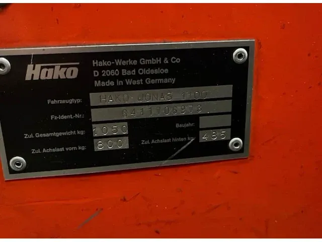 Hako-jonas 1100 zitveegmachine - afbeelding 5 van  7