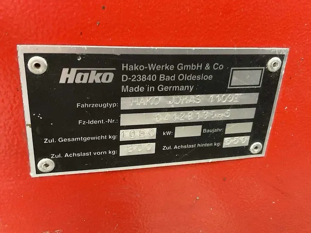 Hako jonas 1100e zelfrijdende veegmachine - afbeelding 3 van  11
