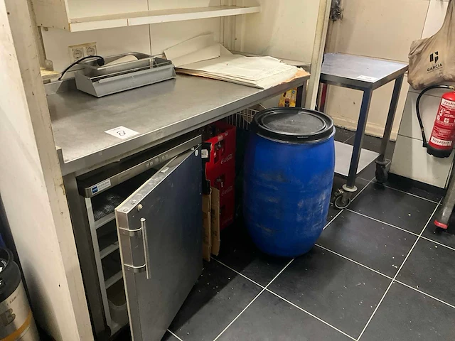 Hakvoort rvs werkbank met koelkast - afbeelding 1 van  5